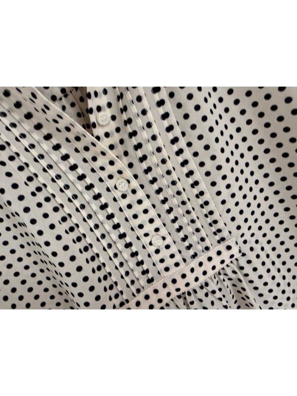 J. Crew Sleeveless Polka Dot Blouse Size 2 Black & White 100% Polyester Womens L - Picture 3 of 7